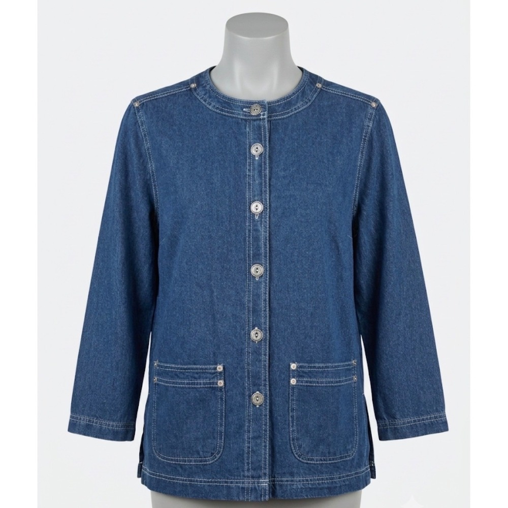 VTG 90s Blast Denim‎ Jacket Womens Petite S Cotton Shacket Chore Coat Gorpcore